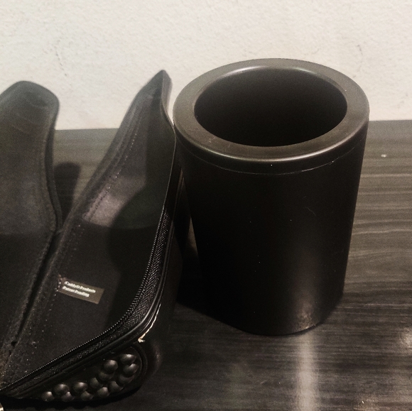 Caddy-O Wine Bottle Carrier Leather Cooler Black Insulated Hand Strap Wine Stop